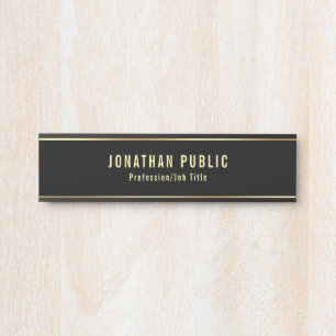 Glamourous Modern Black And Gold Template Door Sign