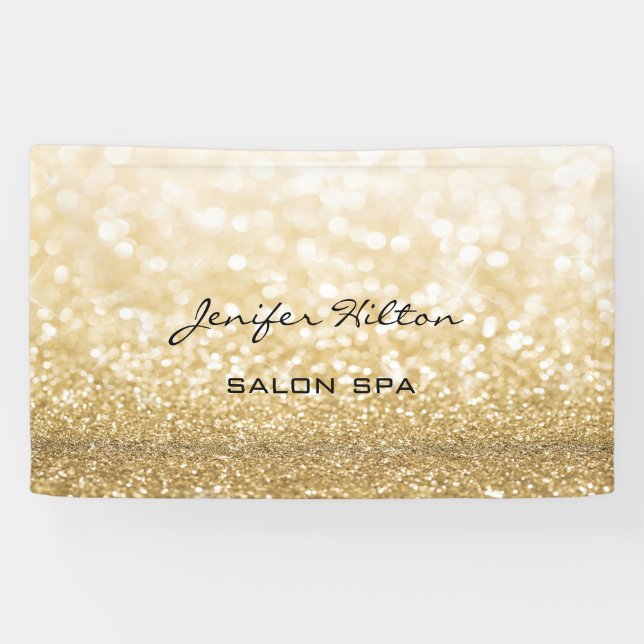 Glamourous modern chic faux gold glittery banner (Horizontal)