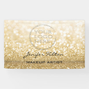Glamourous modern chic gold glittery custom logo banner