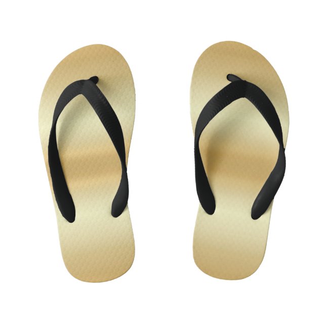 Glamourous Modern Custom Faux Gold Template Kid's Flip Flops (Footbed)