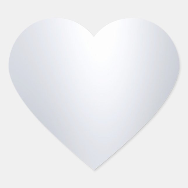Glamourous Modern Silver Look Blank Chic Template Heart Sticker (Front)