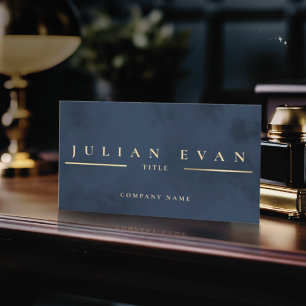 Glamourous Navy Blue Gold Professional Business Card