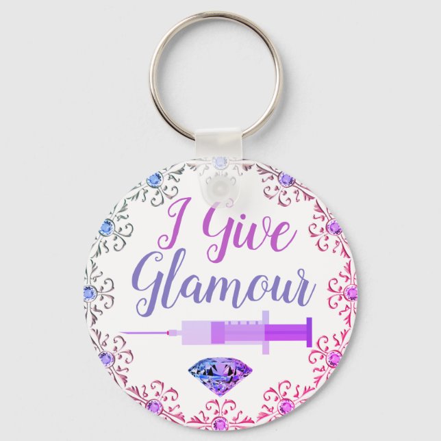 Glamourous nurse shot key ring (Front)