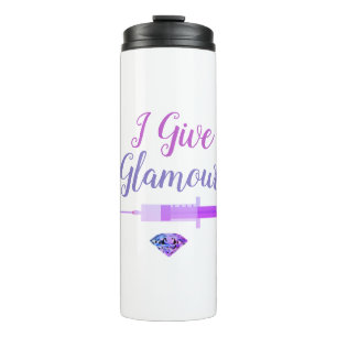 Glamourous nurse shot syringe cute purple pink thermal tumbler