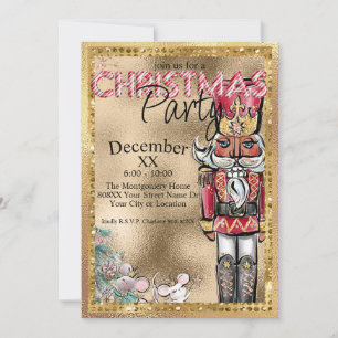 Glamourous Nutcracker Christmas Party Invitation