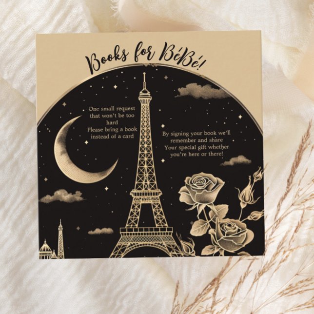 Glamourous Paris Eiffel Tower Books for Baby Enclosure Card (Creator Uploaded)