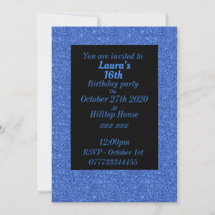 Glamourous personalised birthday party invitations