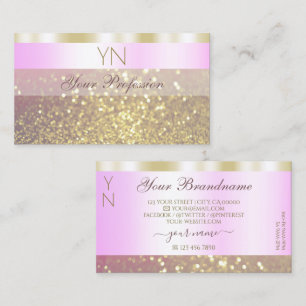 Glamourous Pink and Gold Sparkling Glitter Monogra Business Card