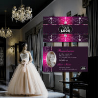 Glamourous Pink Burgundy Ornate Borders Logo & Fot