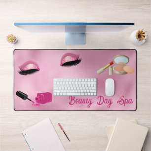 Glamourous Pink Foil Girly Personalised Desk Mat