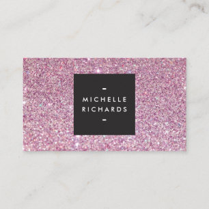 Glamourous Pink Glitter Modern Beauty Business Card