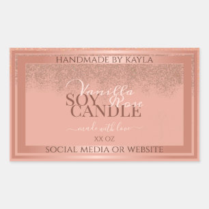 Glamourous Pink Product Packaging Labels Rose Gold
