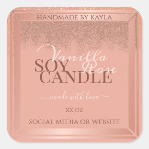 Glamourous Pink Product Packaging Labels Rose Gold