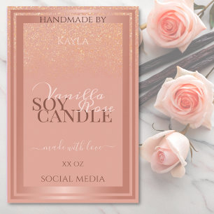 Glamourous Pink Product Packaging Labels Rose Gold