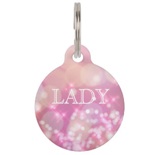 Glamourous Pink Sparkles Personalised Pet Tag
