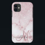 Glamourous Pink White Glitter Marble Gradient Ombr iPhone 11 Case<br><div class="desc">This elegant and girly design perfect for the trendy and stylish fashionista. It features a faux printed pink sparkly glitter ombre gradient on top of a pink and white marble stone pattern background. It's glamourous, chic, luxurious, modern, and classy. ***IMPORTANT DESIGN NOTE: For any custom design request such as matching...</div>