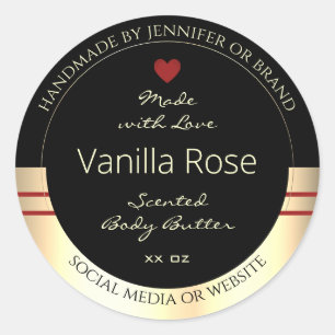 Glamourous Product Packaging Labels Black and Gold