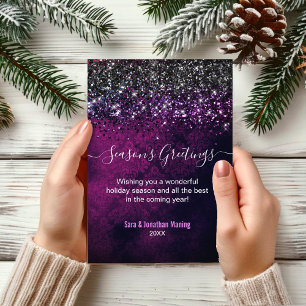 Glamourous Purple Black Glitter Christmas New Year