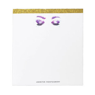 Glamourous Purple Eyes & Brows Watercolor  Notepad