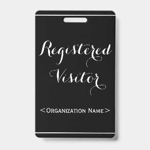 Glamourous "Registered Visitor" Badge ID Badge