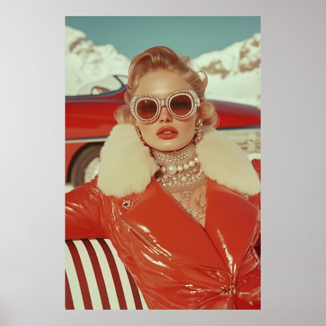 Glamourous Retro Winter Style in Alpine Setting Poster (Front)