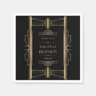 Glamourous Roaring 20's Great Gatsby Wedding Napkin