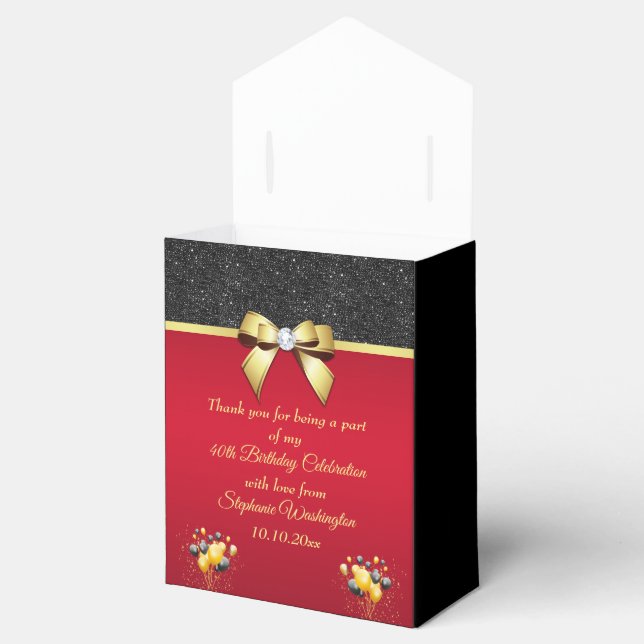 Glamourous, Romantic Elegance Birthday Thank You Favour Box (Opened)