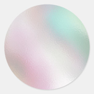 Glamourous Romantic iridescent  pearl holographic  Classic Round Sticker