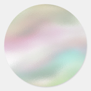 Glamourous Romantic iridescent  pearl holographic  Classic Round Sticker