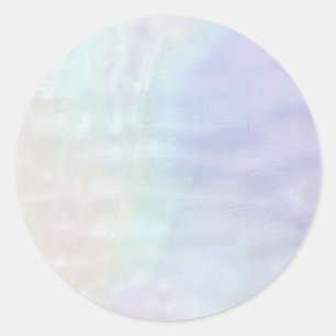 Glamourous Romantic iridescent pearl holographic Classic Round Sticker