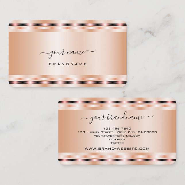 Glamourous Rose Gold Effects Flashy and Elegant Business Card (Front/Back)