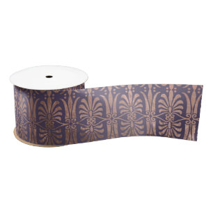 Glamourous Rose Gold Foil and Lavender Art Deco Satin Ribbon