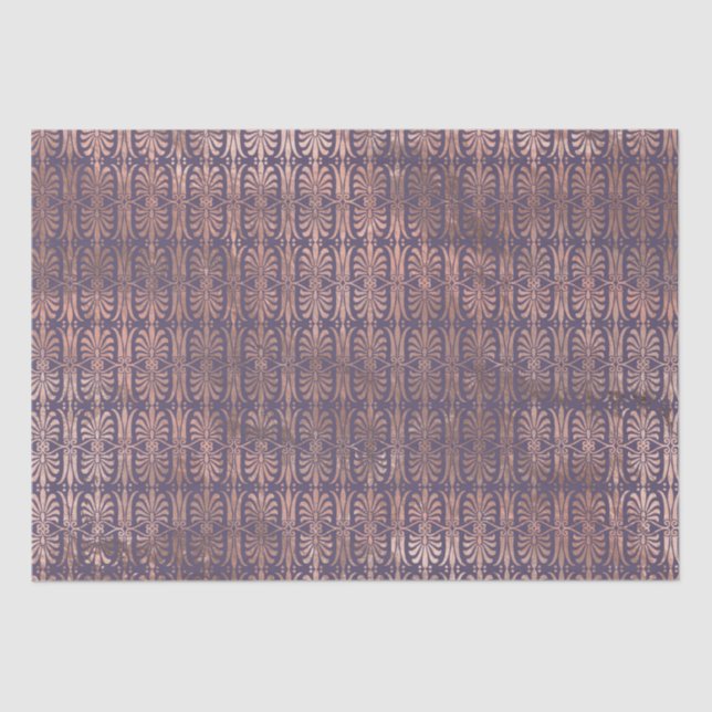 Glamourous Rose Gold Foil and Lavender Art Deco  Tissue Paper (Front)