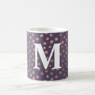 Glamourous Rose Gold Foil and Lavender Art Dots Coffee Mug