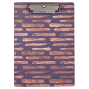Glamourous Rose Gold Foil and Lavender Brushstroke Clipboard