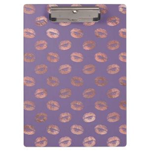 Glamourous Rose Gold Foil and Lavender Lips Clipboard