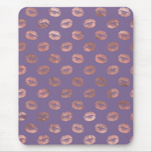 Glamourous Rose Gold Foil and Lavender Lips Mouse Mat