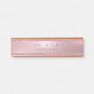 Glamourous Rose Gold Glitter Elegant Professional Door Sign