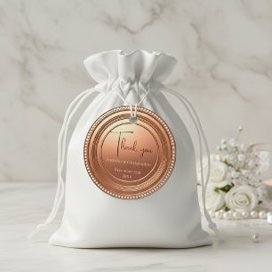 Glamourous Rose Gold Pearls Wedding Thank You Favour Tags