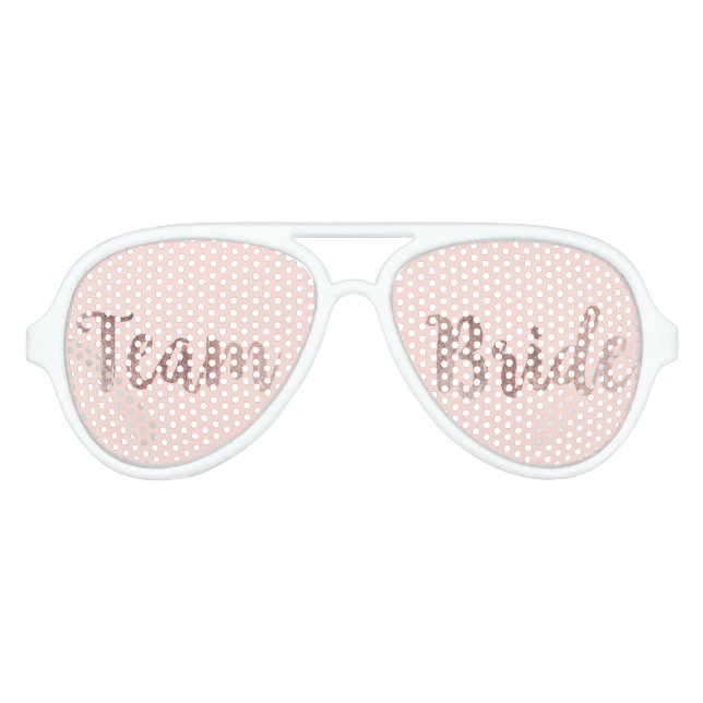Glamourous Rose Gold Pink Team Bride Sunglasses (Front)