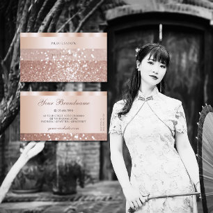 Glamourous Rose Gold Sparkling Glitter Luxurious Business Card