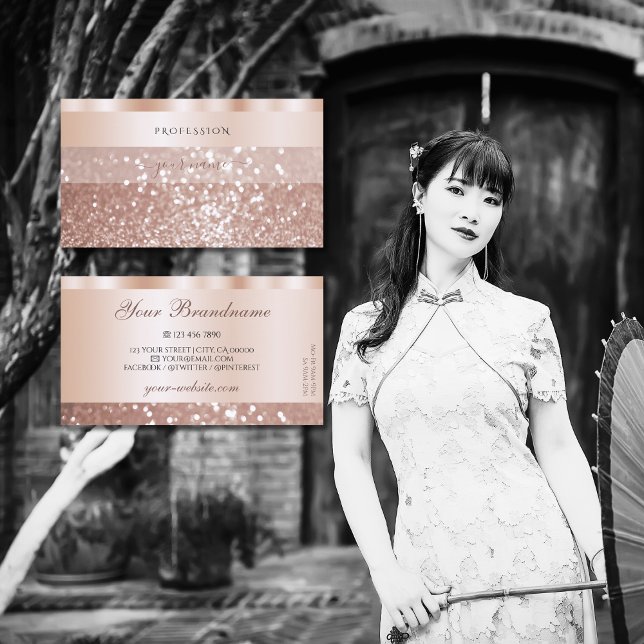 Glamourous Rose Gold Sparkling Glitter Luxurious Business Card (Creator Uploaded)