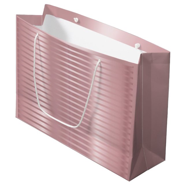 Glamourous Rose Gold Template Elegant Modern Trend Large Gift Bag (Front Angled)