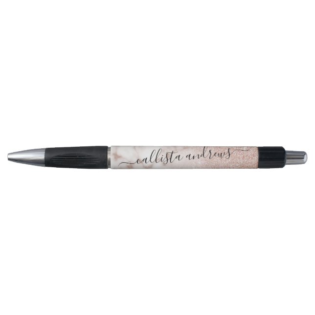 Glamourous Rose Gold White Glitter Marble Gradient (Front)