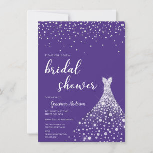 Glamourous Royal Purple Bridal Shower Invitation