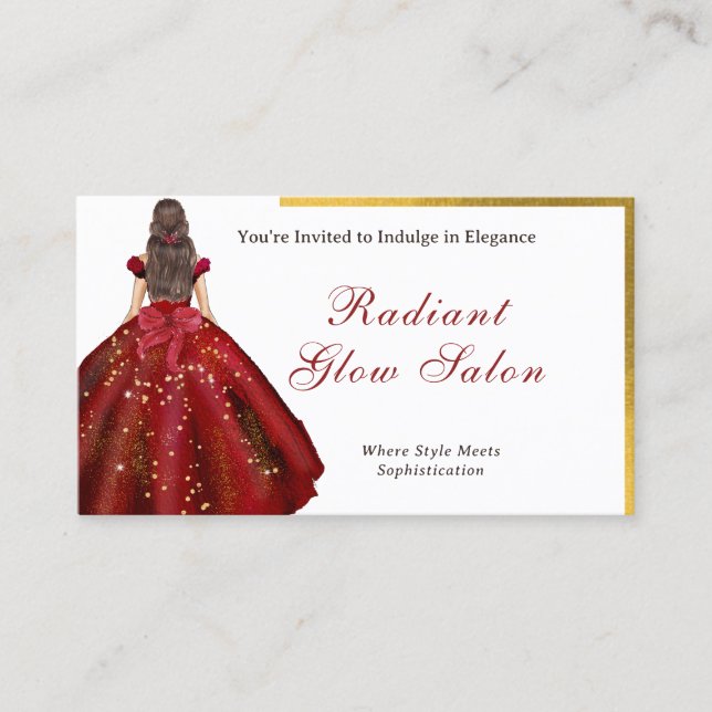Glamourous Salon Styling Invite Appointment Card (Front)