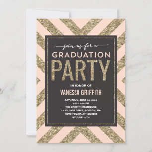 Glamourous Shimmer Graduation Party Invitation