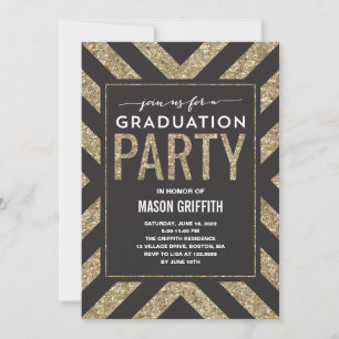 Glamourous Shimmer Graduation Party Invitation