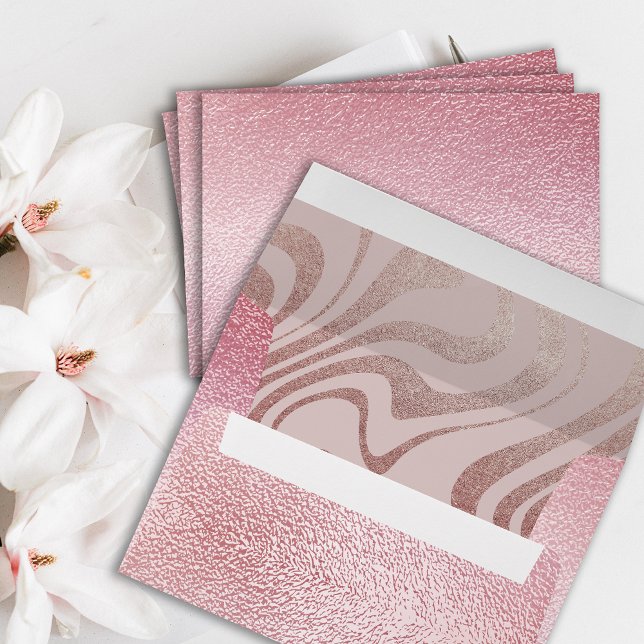 Glamourous Shining Rose Gold Wedding Invitation Envelope (Creator Uploaded)