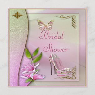 Glamourous Shoes Magnolia & Butterfly Bridal Showe Invitation